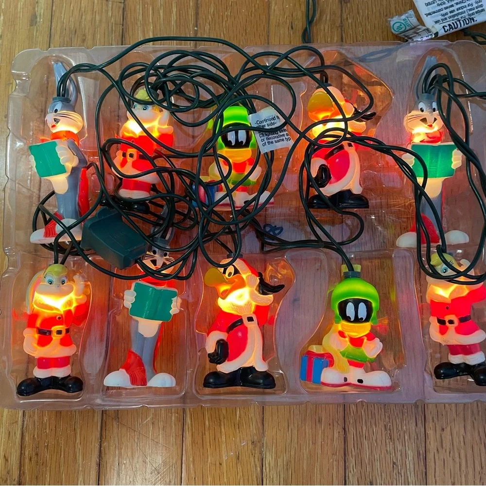 Looney Tunes 10 Light Holiday Fun Set Indoor Christmas Vintage 1998 Tested